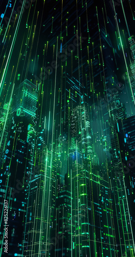 Network in large cities in Matrix format, generative ai © ketkata