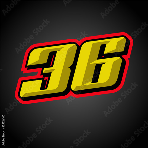 racing number of 36 vector design