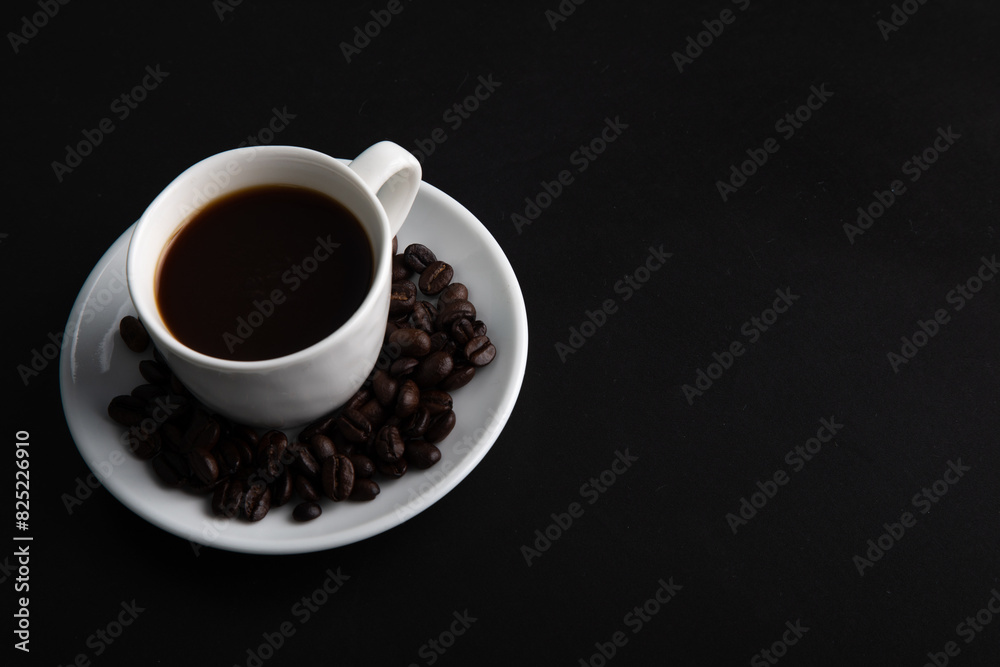 Little white Cup of black expresso coffee Little white Cup of black expresso coffee