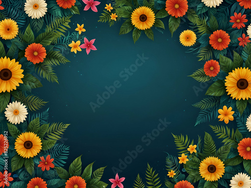 Wallpaper Mural frame of flowers Torontodigital.ca