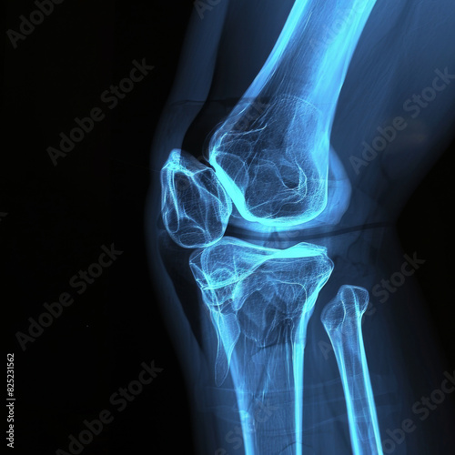 X-ray image of the knee bone, generative ai
