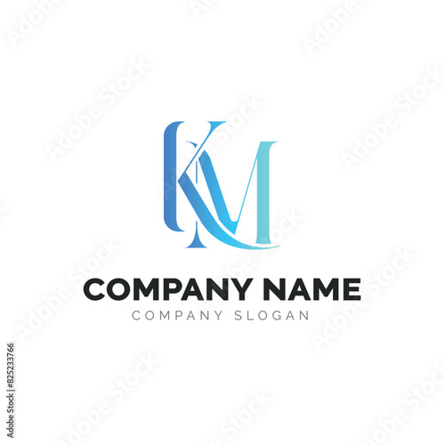 Letter KM logo design, vector logo design 