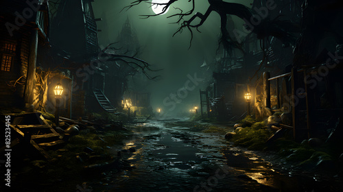 Hollow spooky cemetery