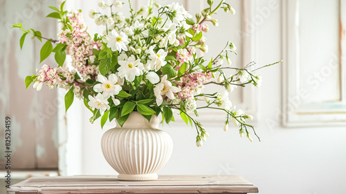 Spring flowers in vintage vase, beautiful floral arrangement, home decor, wedding and florist design © Anneleven