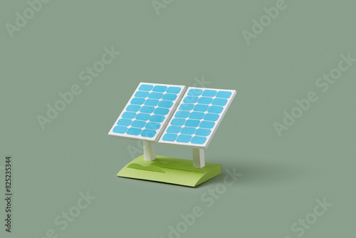 Handmade solar batteries for energy saving in studio photo