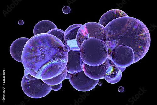Abstract 3D rendered background with spherical shapes imitating ice.  photo
