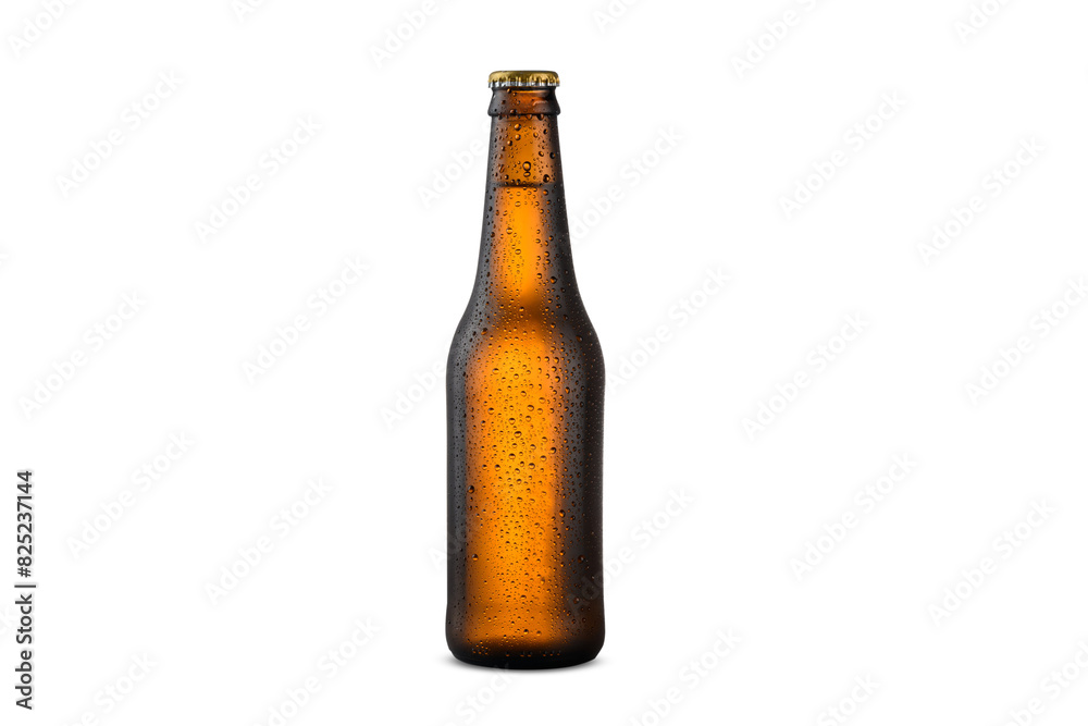 a bottle of beer without a label, condensed, cold, mockup a bottle of beer without a label, condensed, cold, mockup