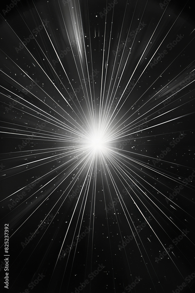 A black and white photo of a bright light shining in the dark A black and white photo of a bright light shining in the dark