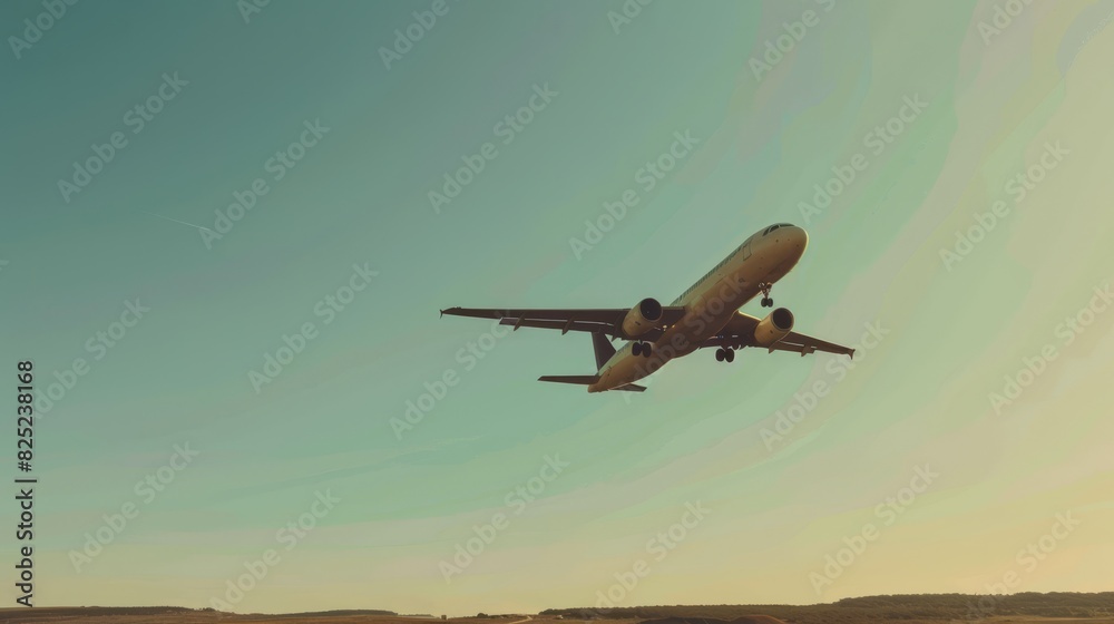 Naklejka premium take off plane, with copy space