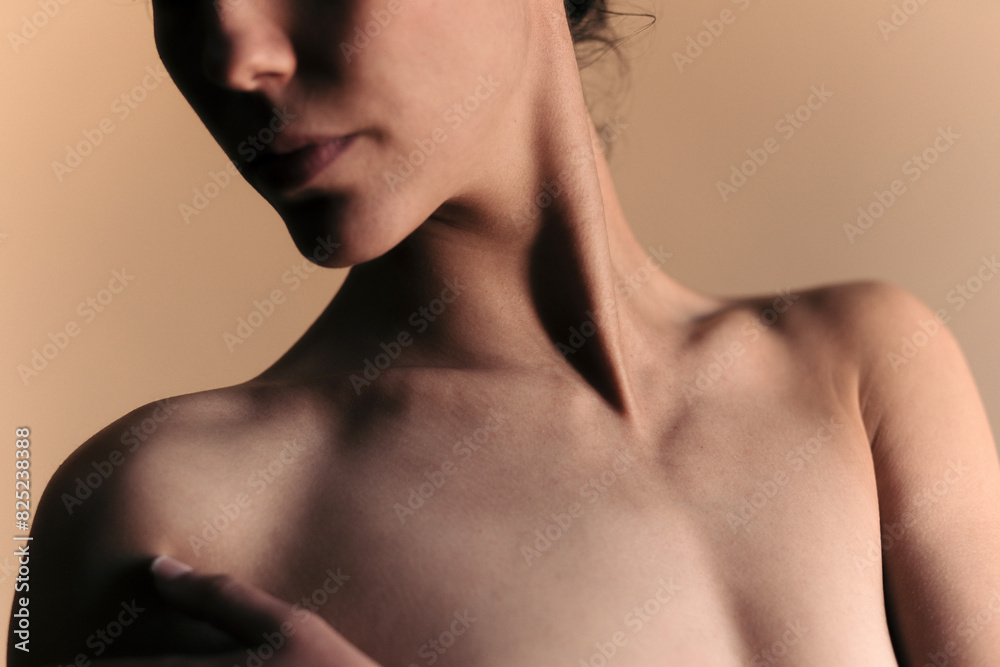 Anonymous naked woman close up