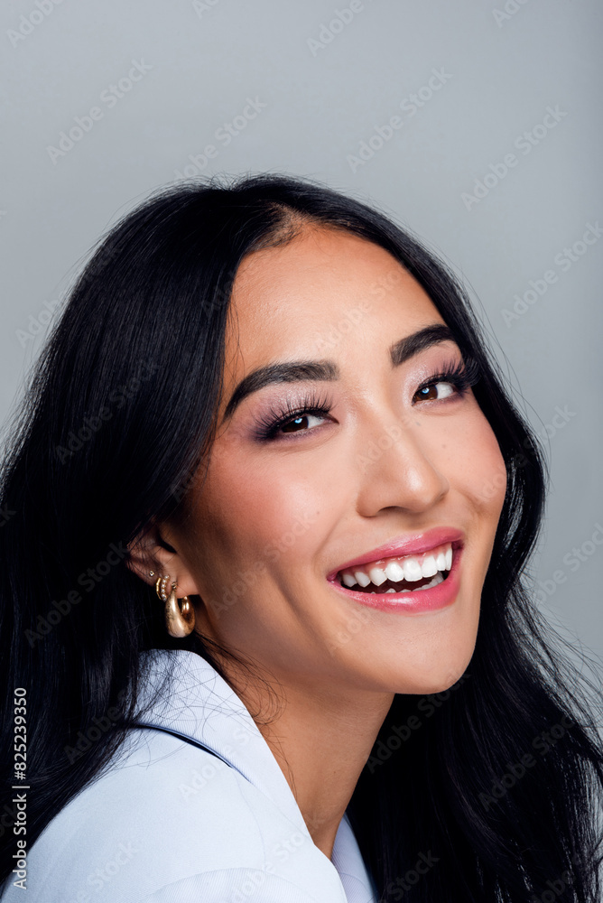 Portrait of a Model with a Vivacious Smile in Professional Attire Portrait of a Model with a Vivacious Smile in Professional Attire