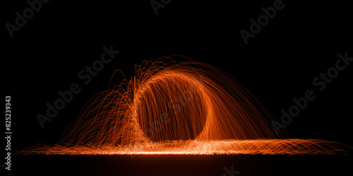 Light trails spinning simulation