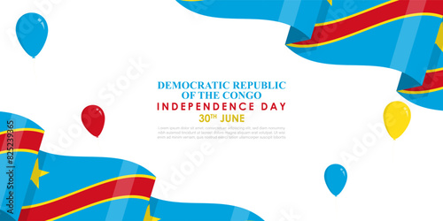Vector illustration of Congo Independence Day 30 June social media feed template photo