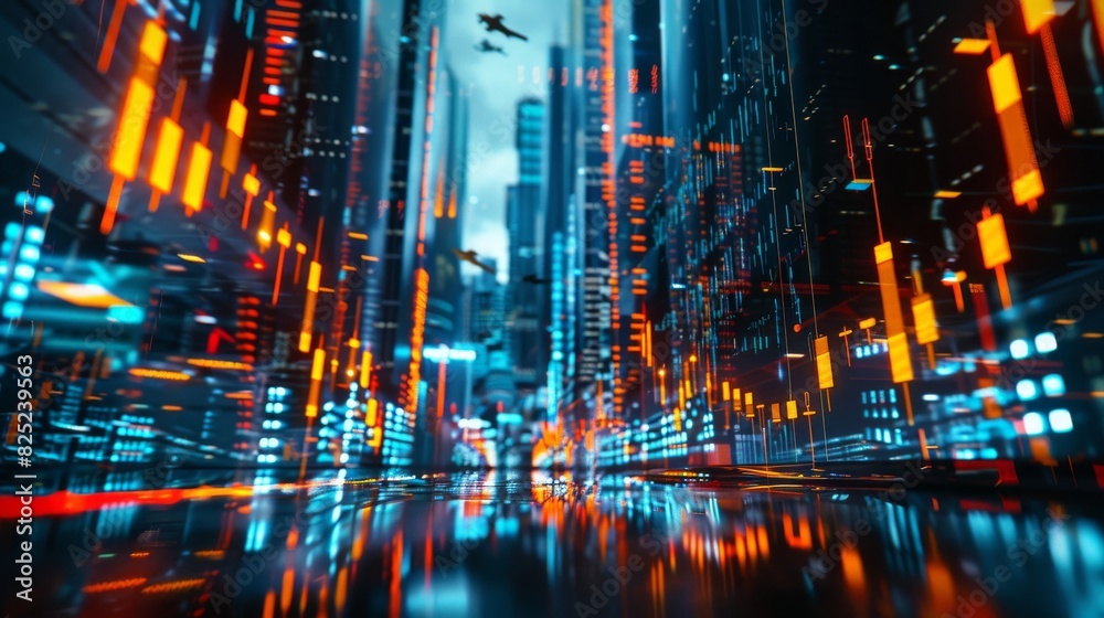 Futuristic Cityscape With Neon Lights For Technology And Urban Designs Futuristic Cityscape With Neon Lights For Technology And Urban Designs