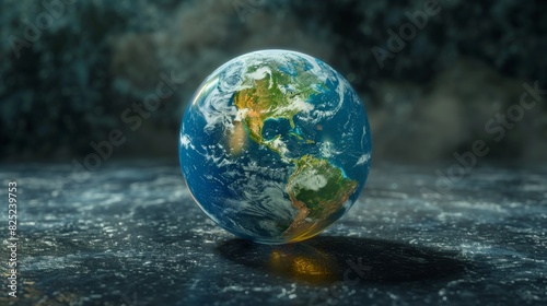 Fragile Planet: Globe in Transparent Bubble Showing Climate Change Devastation