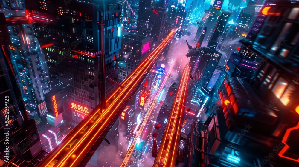 Futuristic cyberpunk city with glowing neon lights for technology or sci-fi designs Futuristic cyberpunk city with glowing neon lights for technology or sci-fi designs