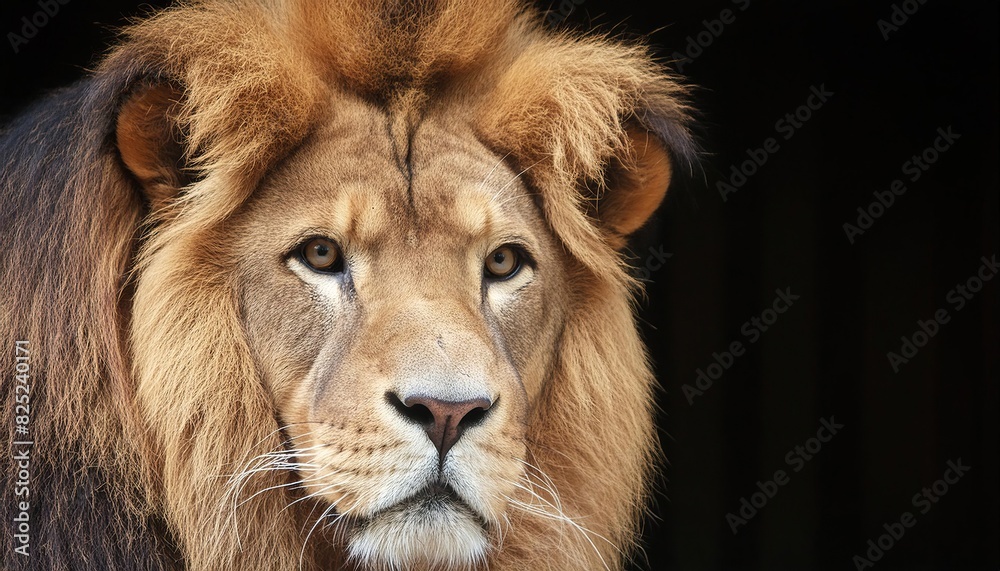 Fototapeta premium Lion on black background