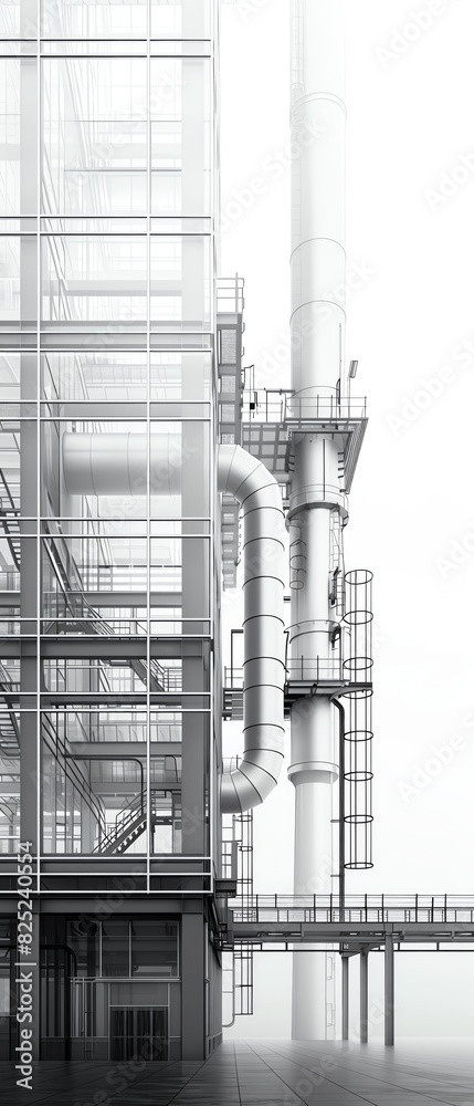 The factory stands tall and proud, its steel frame gleaming in the sunlight The factory stands tall and proud, its steel frame gleaming in the sunlight