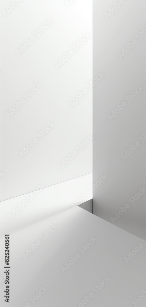 Create a ing of a white room with a single white wall