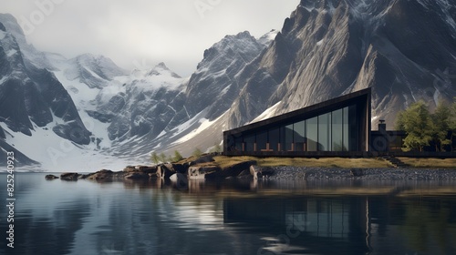 Scenic View of a Lake with Mountains and Bridge in the Background © bharath