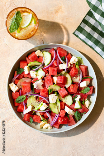 Watermelon salad with feta