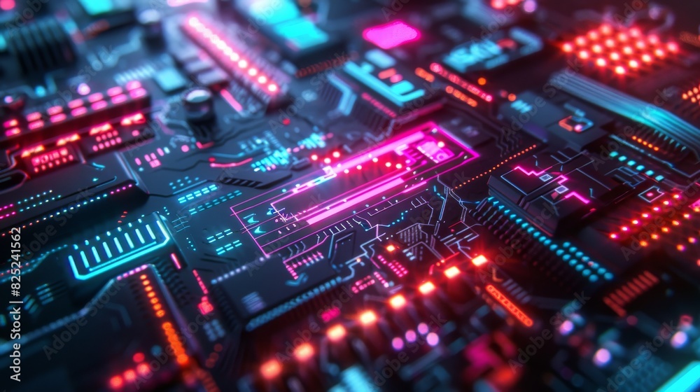 Futuristic interface with glowing lights and digital elements for tech or gaming projects Futuristic interface with glowing lights and digital elements for tech or gaming projects