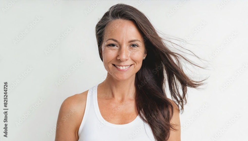 Beautiful matute woman on white background