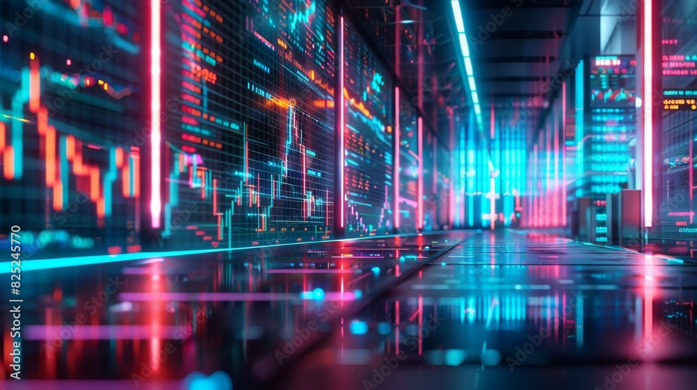 Obraz premium Futuristic stock market chart visualization