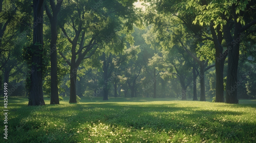 Tranquil Forest Escape: Sunlight, Shadows, and Cool Breeze Among Trees Tranquil Forest Escape: Sunlight, Shadows, and Cool Breeze Among Trees