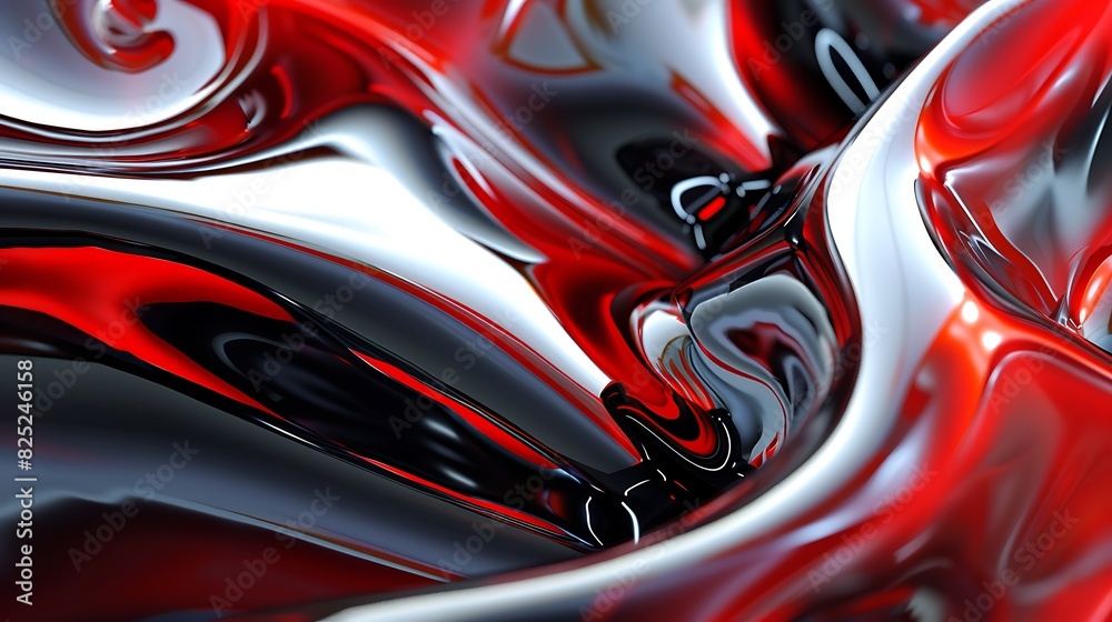 Red and white liquid. Abstract background with red and white.