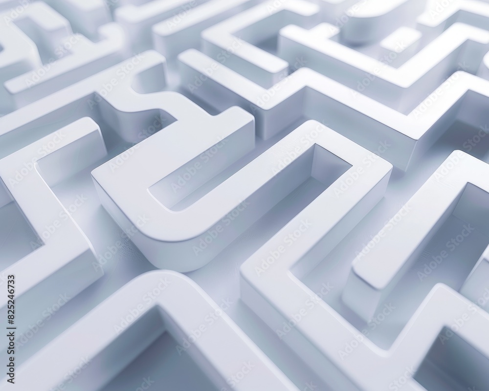 3D illustration of a maze. 3D illustration of a maze.