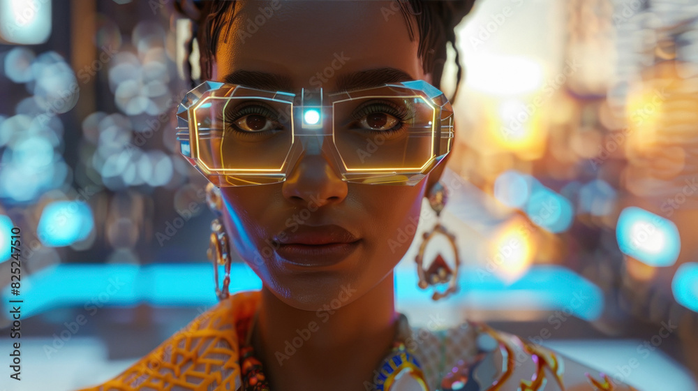 Gorgeous Lady wearing futuristic glasses Gorgeous Lady wearing futuristic glasses