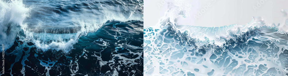 A set of PNG images featuring an ocean wave isolated on a transparent background. A set of PNG images featuring an ocean wave isolated on a transparent background.