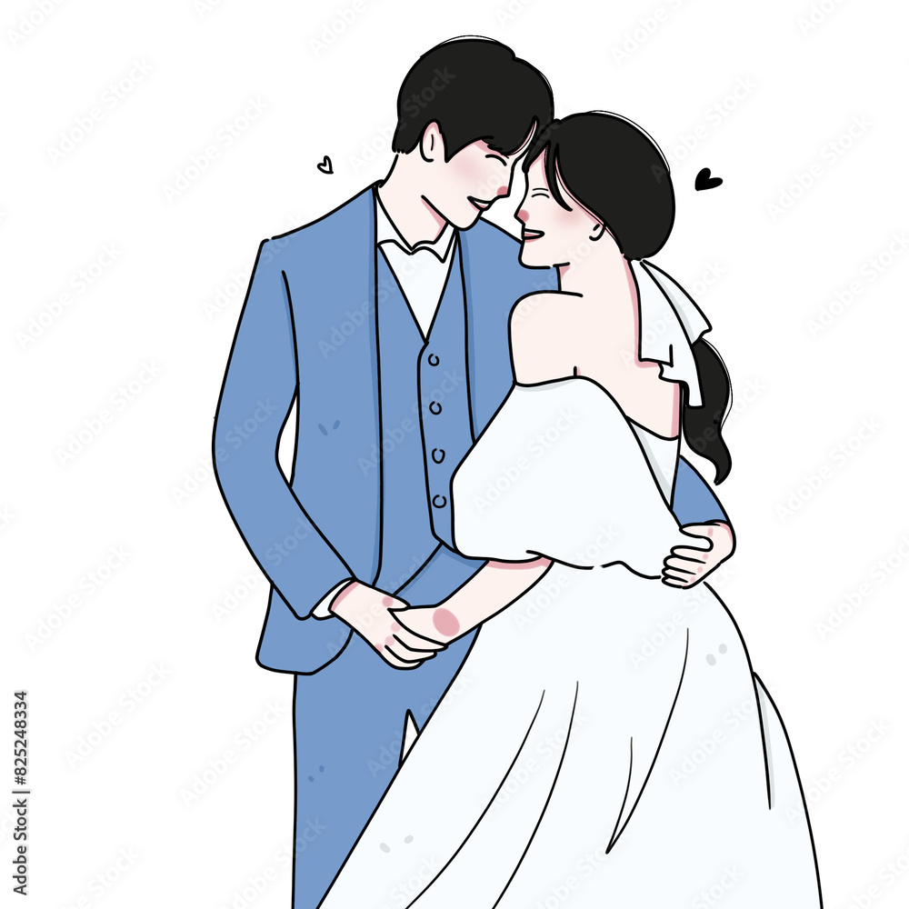 Fototapeta premium bride and groom silhouette