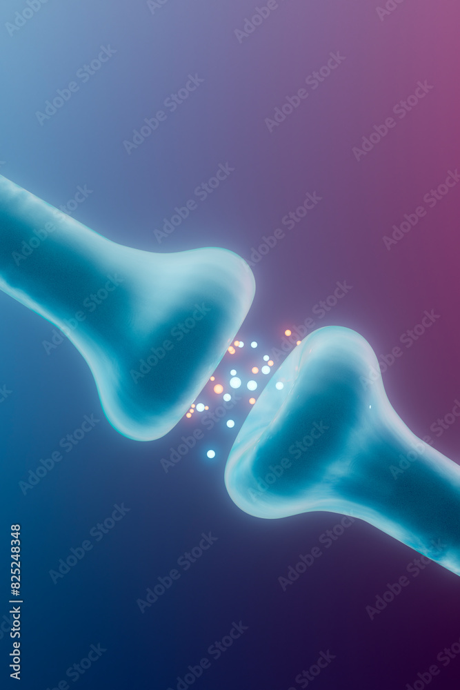Synaptic Transmission in Neural Network Stock Illustration | Adobe Stock