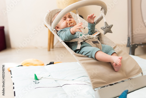 Baby crying in Highchair  photo