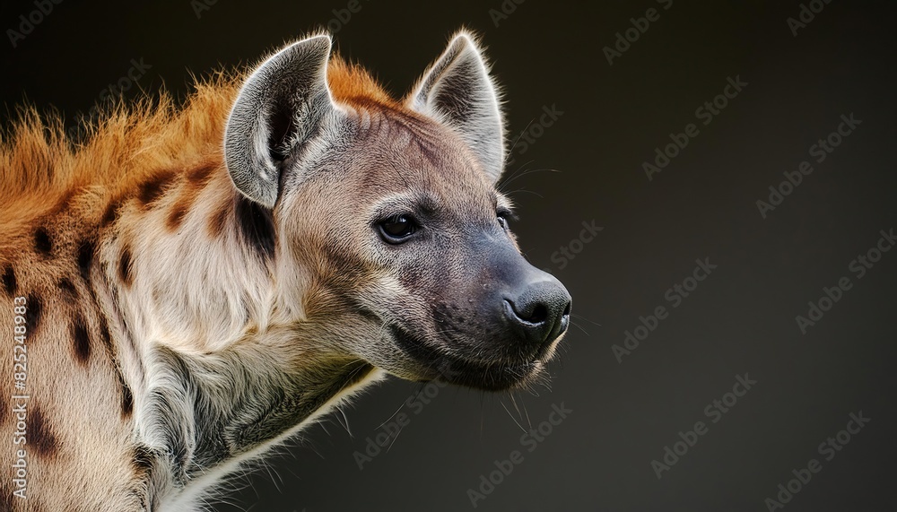 hyena close up head on black background hyena close up head on black background