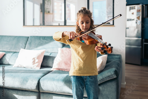 Virtuoso boy in Training at home photo