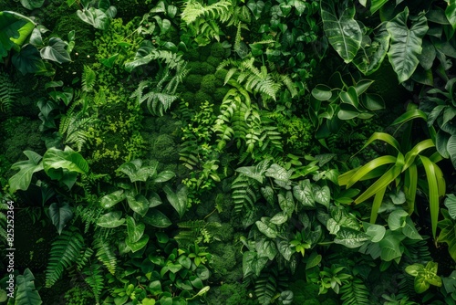Green Oasis Wall with Lush Moss and Plants