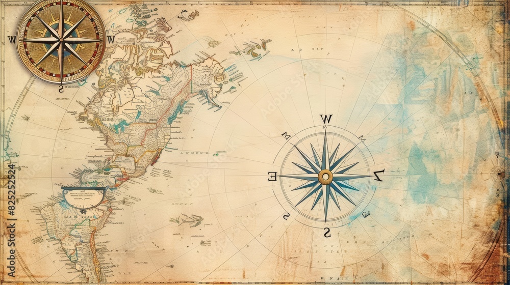 blank sea map with compass rose in the corner blank sea map with compass rose in the corner