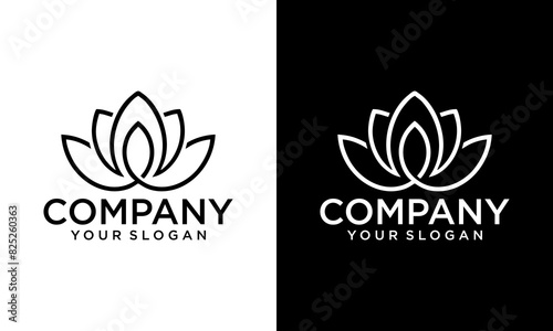 Creative Linear flower inspiration vector logo design template.