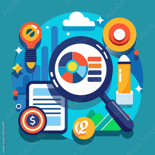 SEO in magnifying glass for analysis SEO, search engine optimization ranking traffic website. internet business technology for promoting traffic to the website
