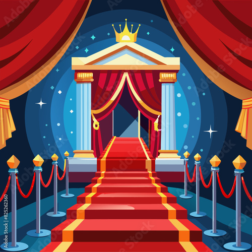VIP luxury entrance with red carpet.