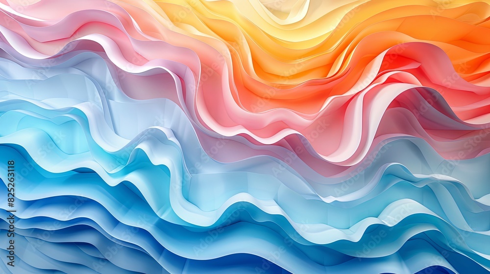Abstract papercut background with swirling patterns and soft colors, creating a dreamy effect