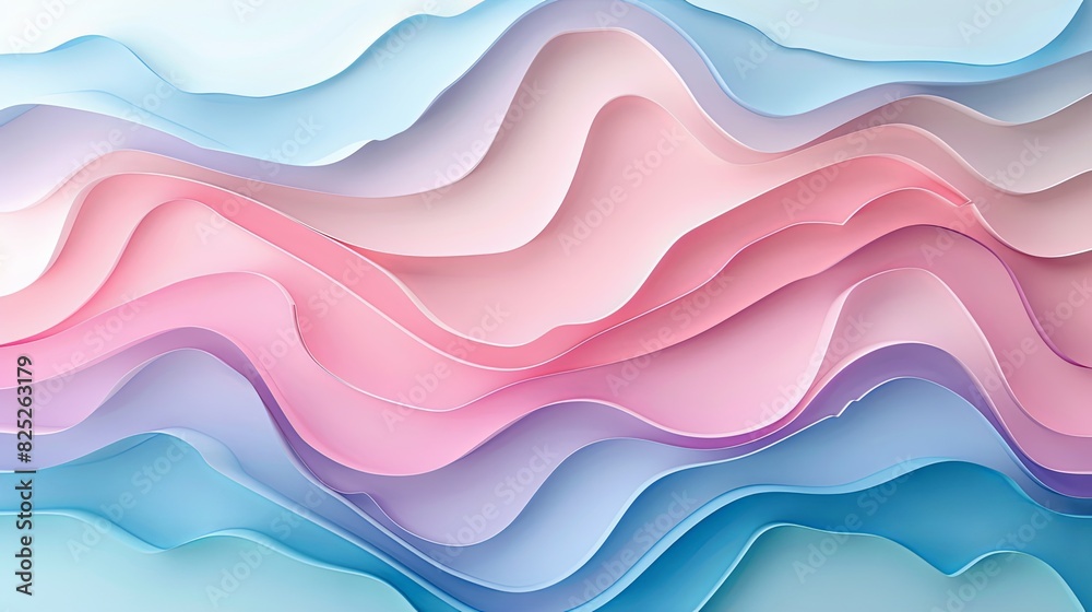 Abstract papercut background with flowing lines and pastel colors Abstract papercut background with flowing lines and pastel colors