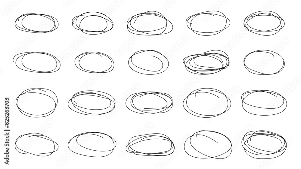 Abstract grunge frames and borders elements. Vector abstract hand drawn pencil set scribble ellipses and ovals on white background. Doodle sketched highlight circles or rings. Pen hand drawing. Abstract grunge frames and borders elements. Vector abstract hand drawn pencil set scribble ellipses and ovals on white background. Doodle sketched highlight circles or rings. Pen hand drawing.
