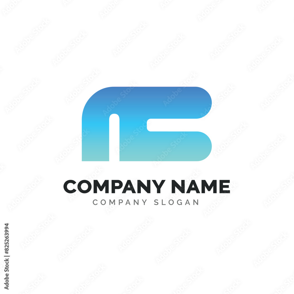 Fototapeta premium Letter NC logo design, vector logo design 