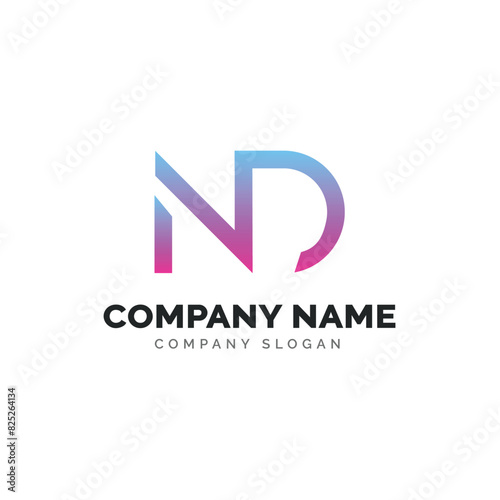 Free Download Letter ND logo design, vector logo design  - GFXLoad