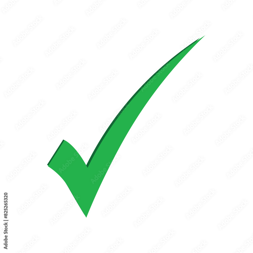 Green tick. Green check mark. Tick symbol, icon, sign in green color. Done. Stock vector illustration eps10