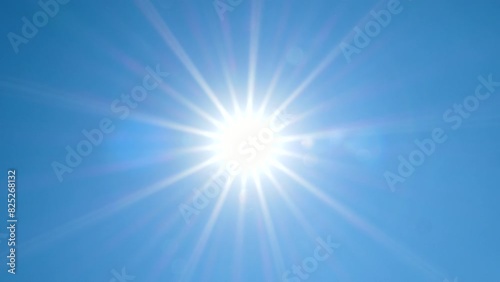 4K - Real summer Sun rays with lens flare rotation